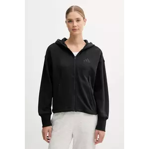 adidas hanorac de bumbac All SZN culoarea negru, cu glugă, cu imprimeu, JJ1251 imagine