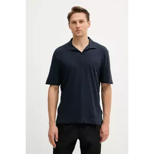 Sisley tricou polo din in culoarea bleumarin, uni, 3D8FS300W imagine