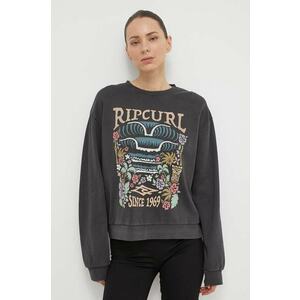 Rip Curl hanorac de bumbac femei, culoarea gri, cu imprimeu imagine