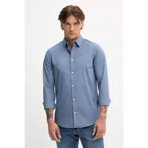 Tommy Jeans cămașă culoarea bleumarin, cu guler clasic, slim, DM0DM04405 imagine