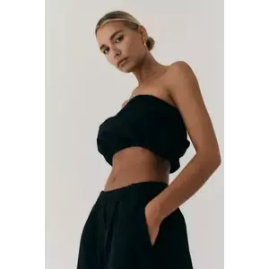 MUUV. top din bumbac culoarea negru, cu spate descoperit imagine