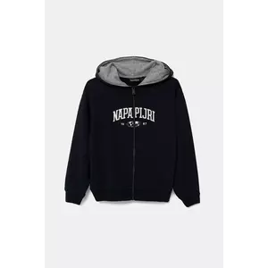 Napapijri bluză copii B-INOT culoarea bleumarin, cu glugă, cu imprimeu, NP0A891E1761 imagine