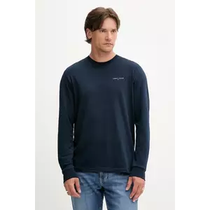 Tommy Jeans longsleeve din bumbac culoarea bleumarin, cu imprimeu, DM0DM21594 imagine