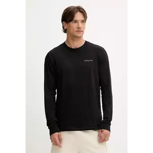 Tommy Jeans longsleeve din bumbac culoarea negru, cu imprimeu, DM0DM21594 imagine