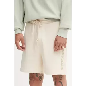 Tommy Jeans pantaloni scurți din bumbac culoarea bej, DM0DM21781 imagine