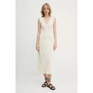 Morgan rochie culoarea bej, maxi, mulata, RMALISA imagine