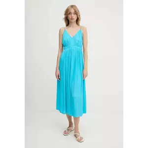 Morgan rochie culoarea turcoaz, midi, evazați, ROIYA imagine