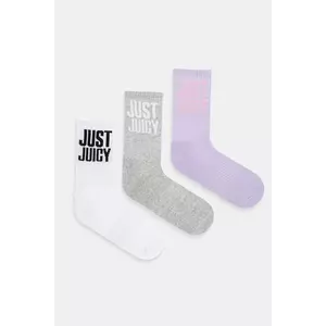 Juicy Couture șosete CREW SOCK 3 PACK 3-pack culoarea alb, JCAXS225706 imagine