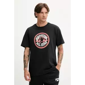 Converse tricou din bumbac culoarea negru, cu imprimeu, 10027722-A01 imagine