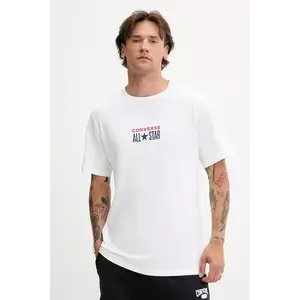 Converse tricou din bumbac culoarea alb, cu imprimeu, 10028551-A08 imagine