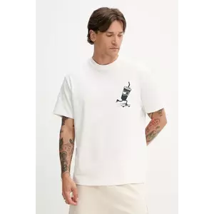 Tommy Jeans tricou din bumbac culoarea alb, cu imprimeu, DM0DM21830 imagine