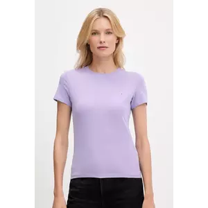 Tommy Jeans tricou din bumbac culoarea violet, DW0DW21164 imagine