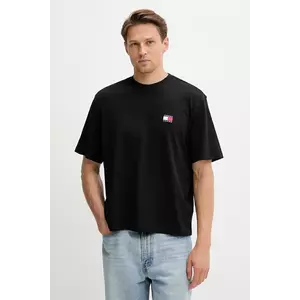 Tommy Jeans tricou din bumbac culoarea negru, cu imprimeu, DM0DM21785 imagine