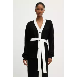 Karl Lagerfeld cardigan din amestec de lână culoarea negru, A3W18026 imagine