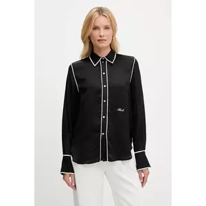 Karl Lagerfeld cămașă culoarea negru, cu guler clasic, regular, A3W11012 imagine