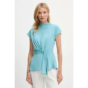 Karl Lagerfeld bluză culoarea turcoaz, uni, A3W11017 imagine