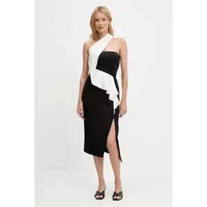 Karl Lagerfeld rochie culoarea negru, midi, drept, A3W13025 imagine