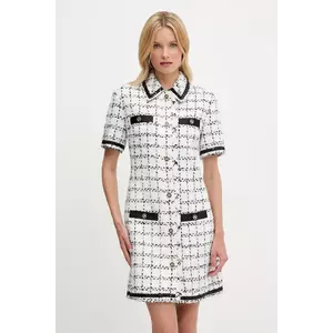 Karl Lagerfeld rochie din amestec de lână culoarea alb, mini, drept, A3W13031 imagine