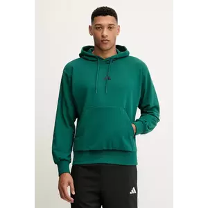 adidas bluză Feelcozy culoarea verde, cu glugă, uni, JE3841 imagine