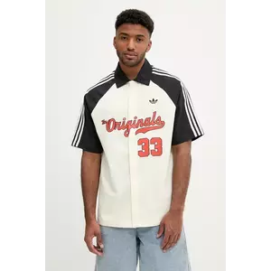 adidas Originals cămașă Winter Shooter culoarea bej, relaxed, JM0514 imagine