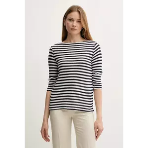 United Colors of Benetton longsleeve din amestec de in culoarea bleumarin, 38O0D109X imagine