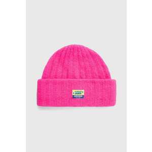 American Vintage caciula de lana culoarea roz, de lana, din tricot gros imagine