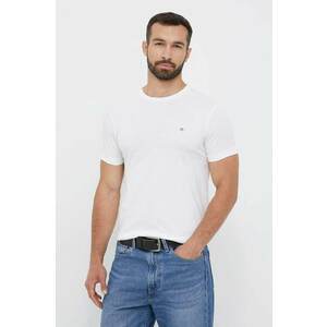 Gant tricou din bumbac culoarea alb, neted imagine