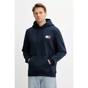 Tommy Jeans bluză culoarea verde, cu glugă, cu imprimeu, DM0DM20738 imagine