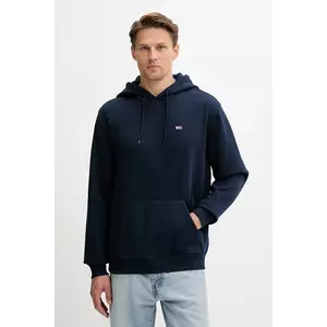 Tommy Jeans bluză culoarea bej, cu glugă, uni, DM0DM20742 imagine