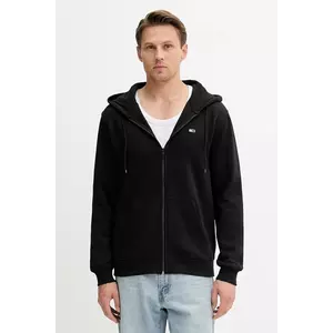 Tommy Jeans bluză culoarea verde, cu glugă, uni, DM0DM20743 imagine