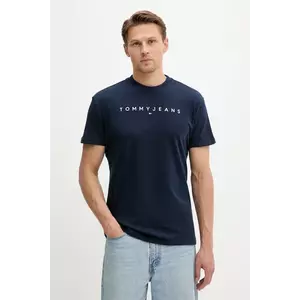 Tommy Jeans tricou din bumbac culoarea bej, cu imprimeu, DM0DM20744 imagine