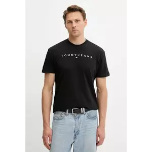 Tommy Jeans tricou din bumbac culoarea bej, cu imprimeu, DM0DM20744 imagine