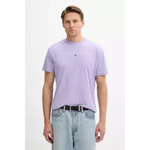 Tommy Jeans tricou din bumbac culoarea bej, cu imprimeu, DM0DM20744 imagine