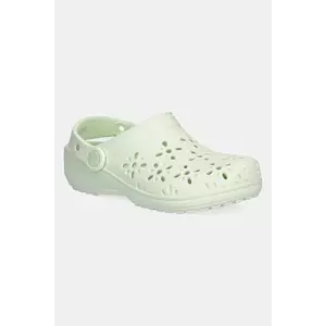 Crocs papuci CLASSIC FLORAL CUT OUT CLOG KIDS culoarea verde, 210943 imagine