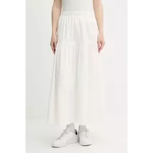 Tommy Jeans fustă din bumbac culoarea alb, maxi, evazați, DW0DW20980 imagine