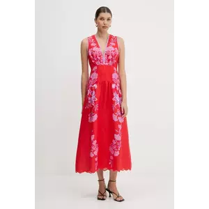 Farm Rio rochie din in culoarea roșu, maxi, evazați, 336269 imagine