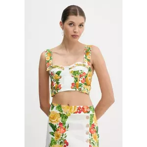 Farm Rio bluză din in culoarea alb, cu imprimeu, 335881 imagine