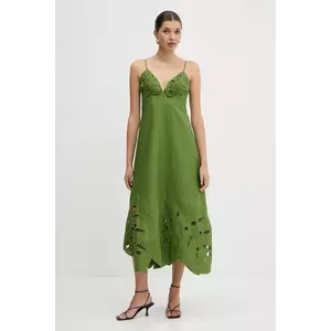 Farm Rio rochie din in culoarea verde, maxi, evazați, 335747 imagine
