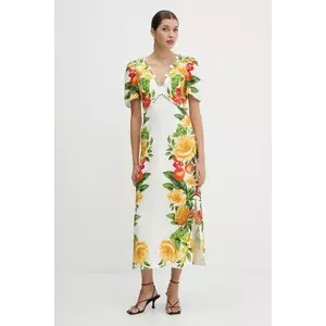 Farm Rio rochie din in culoarea alb, maxi, evazați, 335815 imagine