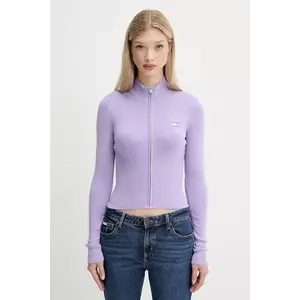 Tommy Jeans cardigan culoarea violet, light, DW0DW20967 imagine