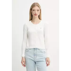 Tommy Jeans cardigan din bumbac culoarea alb, light, DW0DW20976 imagine