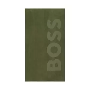 BOSS prosop de plajă din bumbac ZUMA Olive 100 x 180 cm culoarea verde imagine