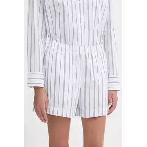 Abercrombie & Fitch pantaloni scurți din bumbac culoarea alb, cu imprimeu, high waist, KI149-5298 imagine