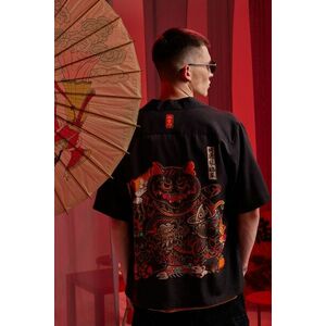 Medicine cămașă culoarea negru, relaxed imagine