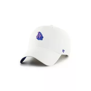 47 brand șapcă de baseball din bumbac MLB Los Angeles Dodgers culoarea alb, uni, B-CHPCU12GWS-WHA imagine
