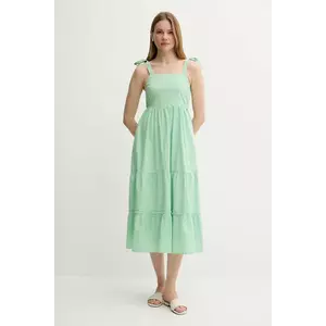 Pepe Jeans rochie culoarea verde, midi, evazați, PL953749 imagine