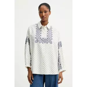 Weekend Max Mara cămașă din bumbac ADDA culoarea bej, cu guler clasic, relaxed, 2525116021600 imagine