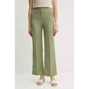 United Colors of Benetton pantaloni culoarea verde, drept, high waist, 4T91DF099 imagine