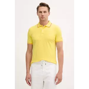 United Colors of Benetton tricou polo culoarea galben, uni, 3F9HU302E imagine