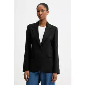 Weekend Max Mara geacă de lână LAMINE culoarea negru, un singur rand de nasturi, uni, 2525046041600 imagine